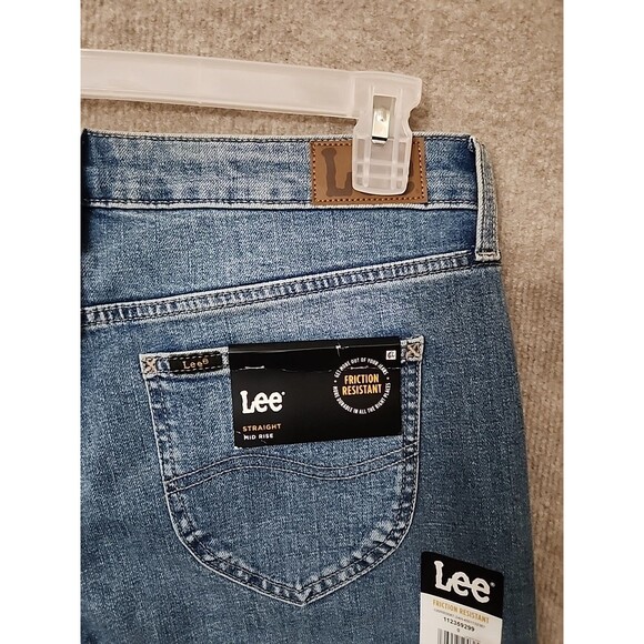 Lee Friction Resistant Jeans Womens 12 Long Blue Medium Wash Straight Leg NEW - Picture 5 of 10